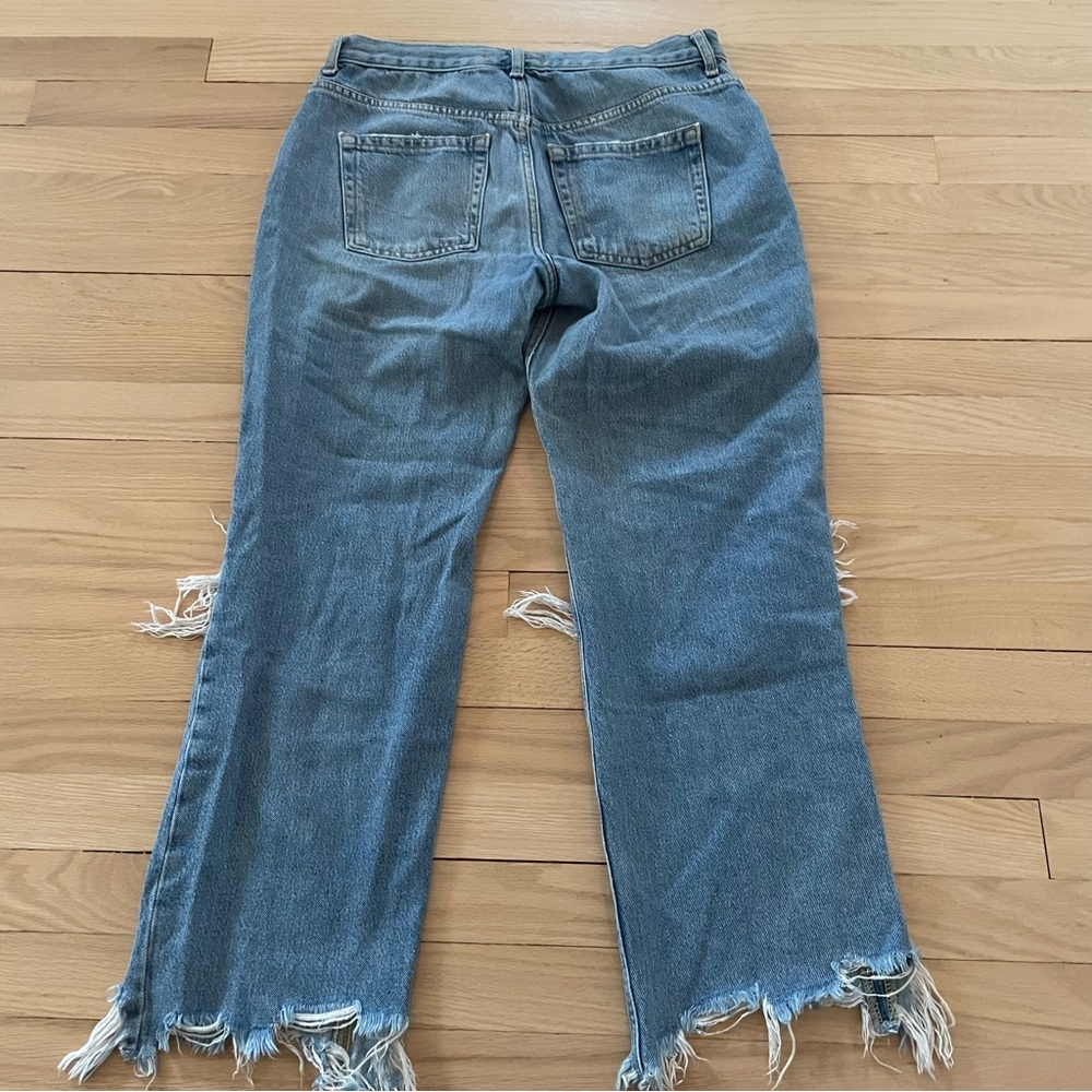 We The Free Destroyed Maggie Straight Light Wash Jeans 28 - Picture 6 of 15